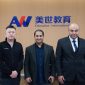 Group photo of Wang Jing (left), Founder and CEO of AW Education International, Dr. Ahmed (center), former Cultural and Education Attach&eacute; of Saudi Arabia to China, and Abdallah (right), Executive Director and President of a leading Saudi education institution.